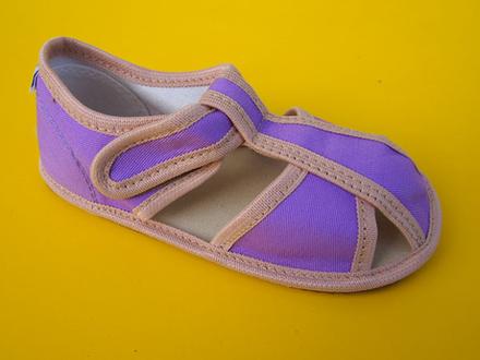 Detské barefoot papučky milash rachel fialkové, 22 - 32