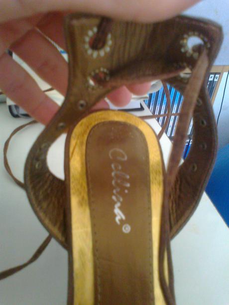 Hnedo zlaté sandale, 39