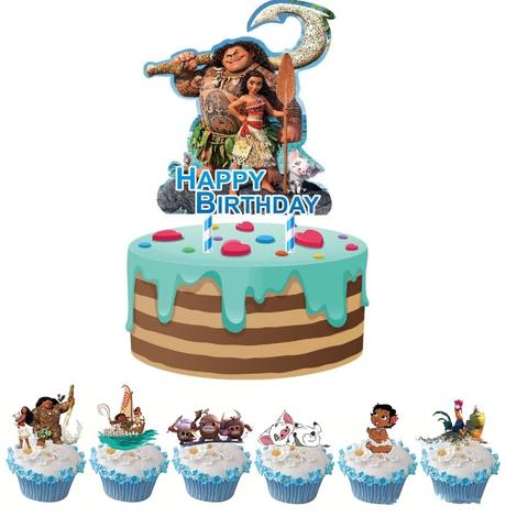 Tortový zápich vaiana 01 (13ks) - skladom, tz-177,