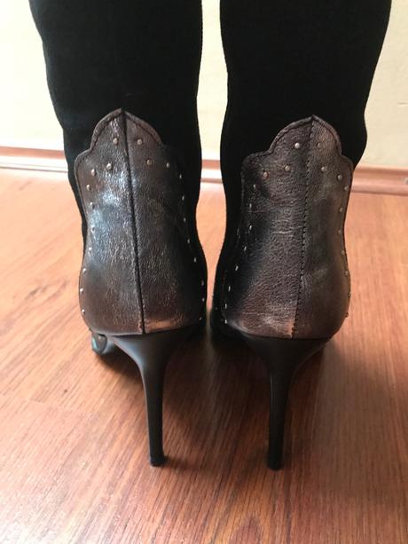 Cizmy cierno-strieborne c.38, 38