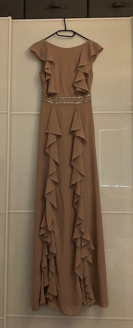 Telove/ nude elegantne saty, xs