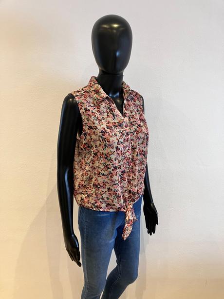 Dámska kvetovaná letná blúzka s uzlom (s), new yorker,s