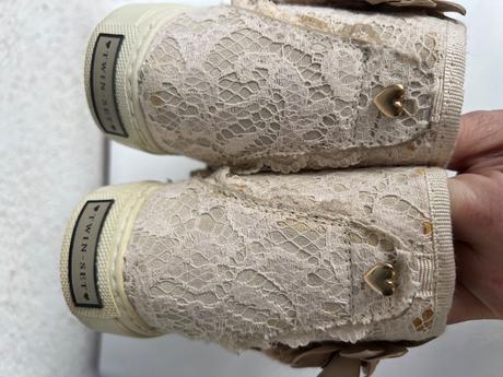 Twinset krasne cipkovane tenisky 36 na styl chloe, 36