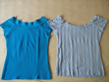 Modre pletene tricko, s