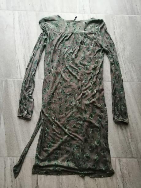 Krásne jemné šaty "pávie oko" nafnaf, vm-l, naf naf,l