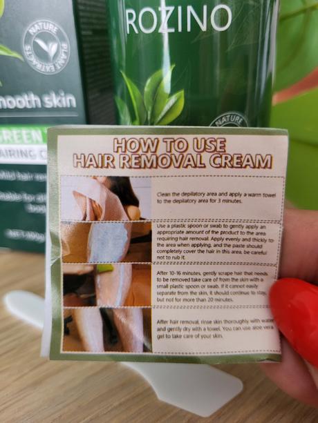 Rozino green tea unhairing cream,