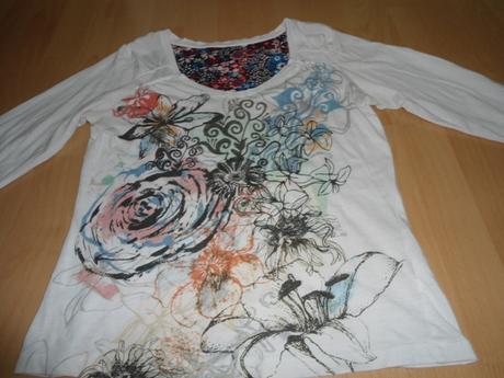 Biele damske tricko kvietky, vero moda,m