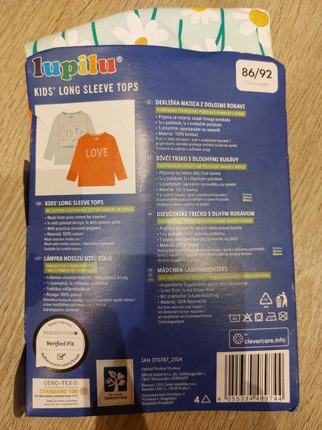 2x tričko s dlhým rukávom 86/92, lupilu,86