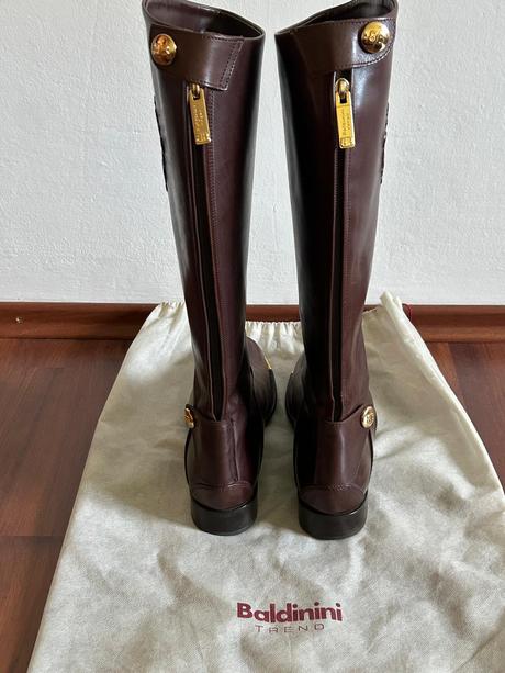 Hnedé celokožené čižmy zn.baldinini made in italy, baldinini,39