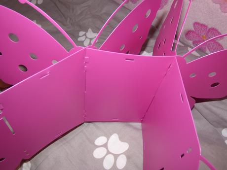 Plastová ružová lampa motýle - skladacia, 