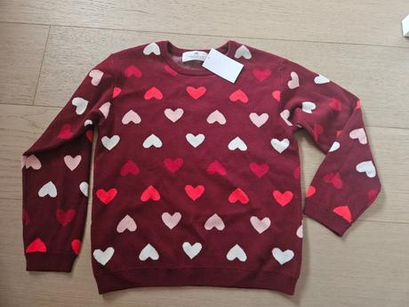 Pulover so srdieckami, h&m,134