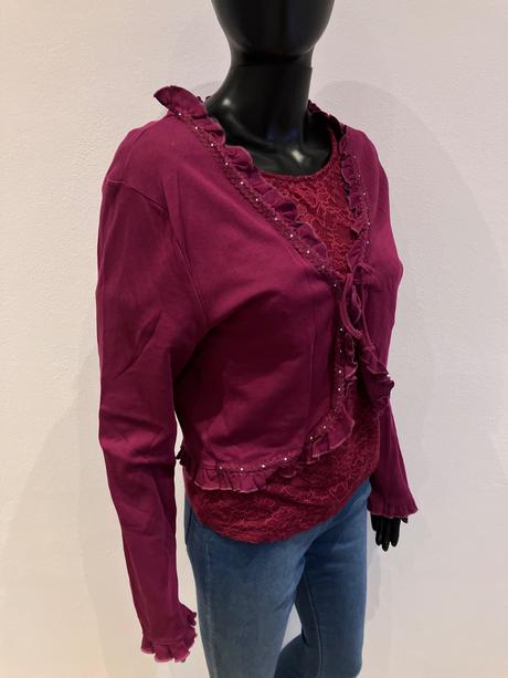 Dámske bolero s fodričkami a kamienkami (xl), xl