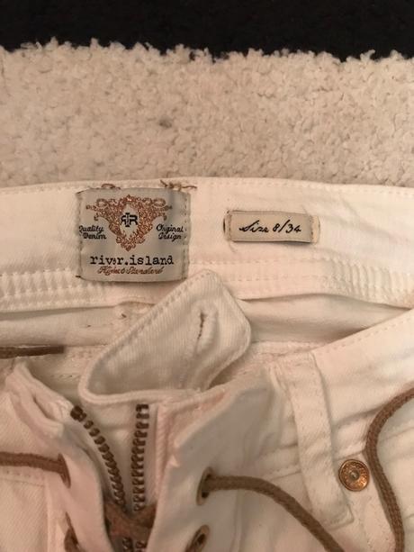 Krémové jeansy river island, river island,34
