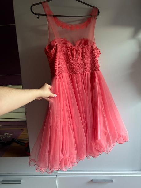 Krátke spoločenské ružové šaty, l