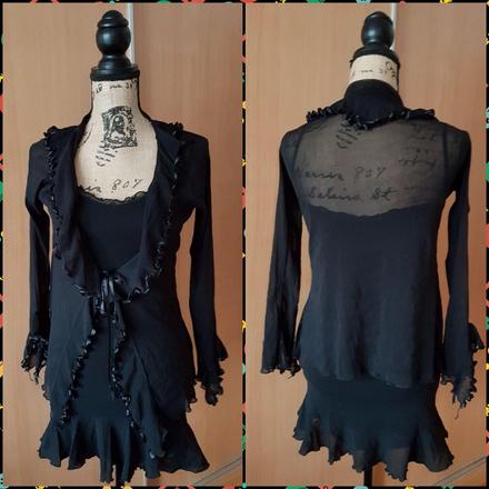 Čierny komplet koktejlok šiat a vršku vel.s, s