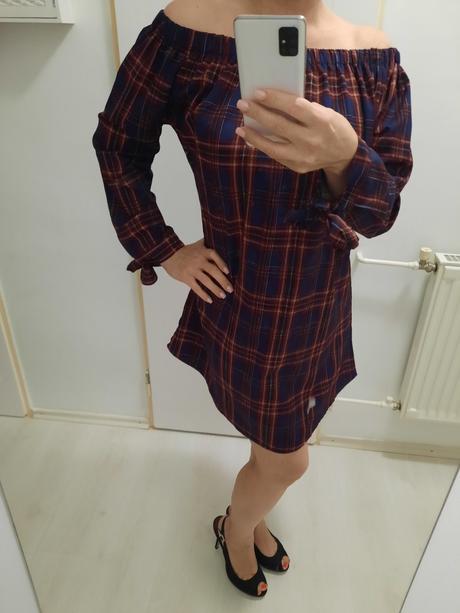 Kockované šaty alebo tunika, m