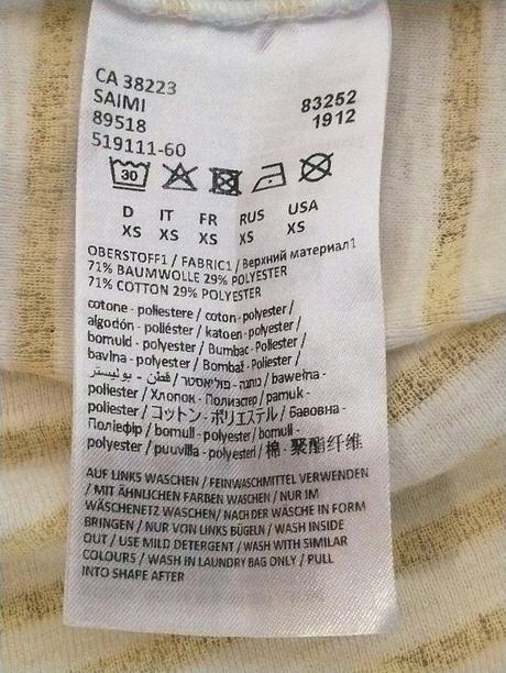 Dámsky pásikavý žlto biely top, drykorn, xs, xs