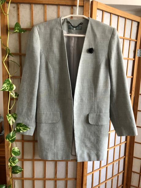 Šedé sako vintage, s