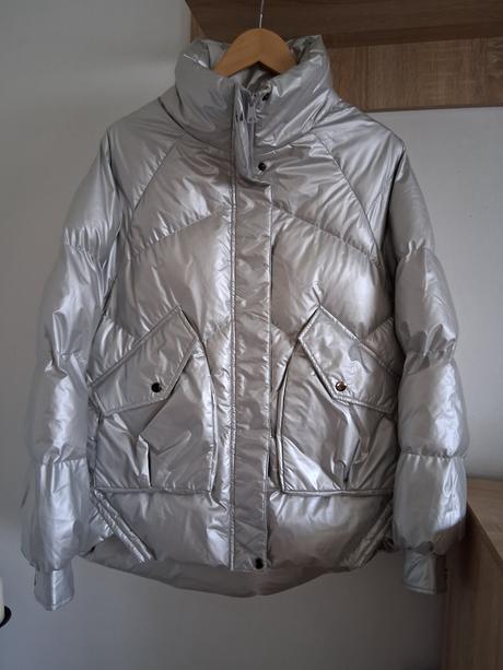 Strieborná oversize bunda, just play