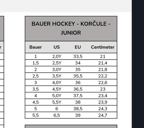Korčule bauer x-lp junior, bauer,35