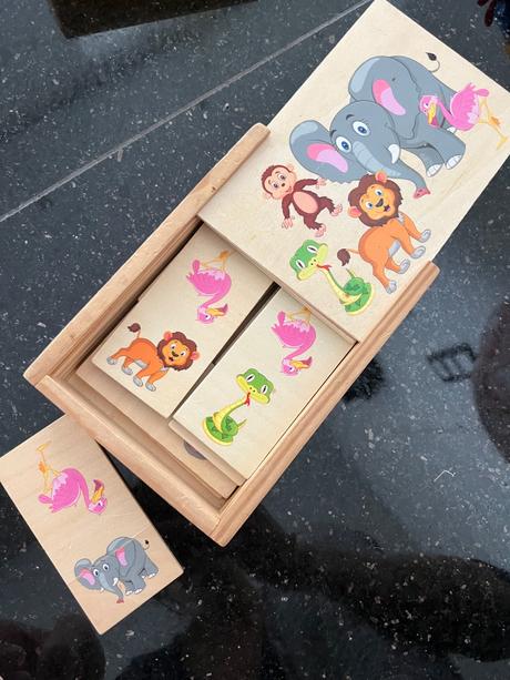 Drevené domino obrázkové,