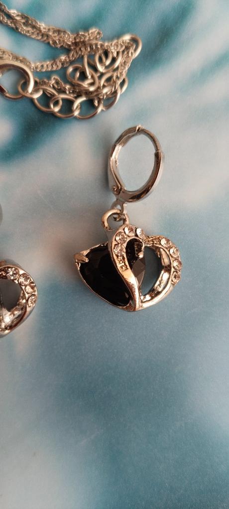 Súprava šperk, syntetický onyx  čierny kameň, 