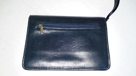 Petrolejová kožená clutch kabelka,