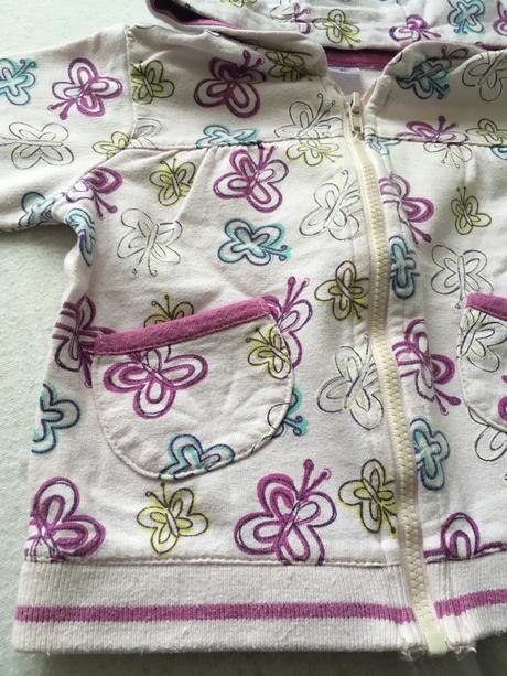 Pekná motýliková mikina 3-6 mesiacov s kapucňou, f&f,68