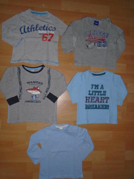 Trička 5ks- 80/86 velkost, c&a,80