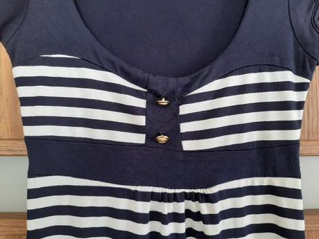 Modrobiele pásikavé tričko, new look,38