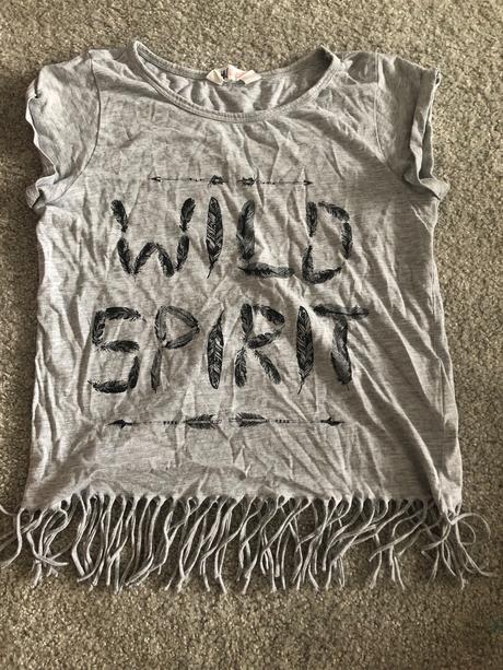 Tričko so strapcami, h&m,146