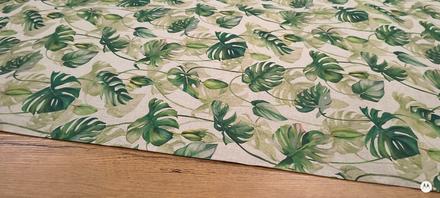 Bavlna režná -monstera- cena za 10 centimetrov, 