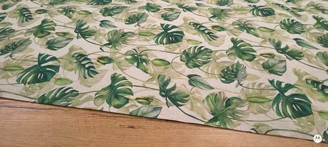 Bavlna režná -monstera- cena za 10 centimetrov, 