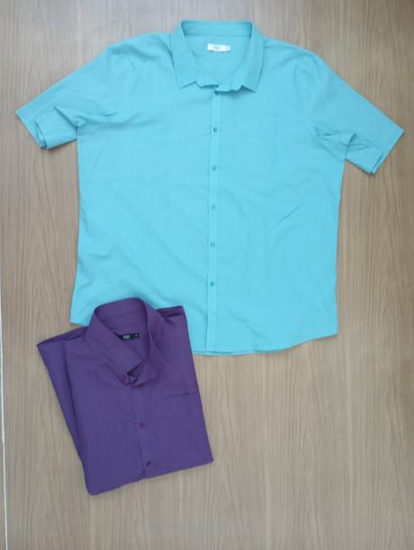 Krásna purpurová košeľa +modrá grátis (už s poštou, f&f,46