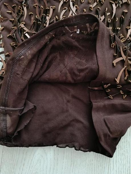 Hnedé tielko s flitrami, m