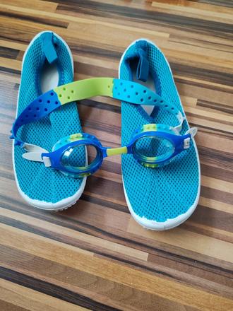 Obuv do vody +plavecke okuliare, tribord,35