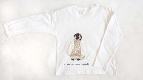 Biele tričko s flitrami, zara, 122, zara,122