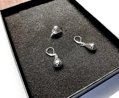 925 luxusny strieborný set náušnice a prsteň, 