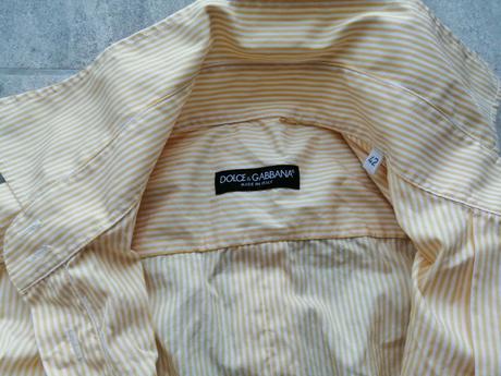 Žlto biela šik košeľa dolce&gabanna,vs-m,bavlna, s