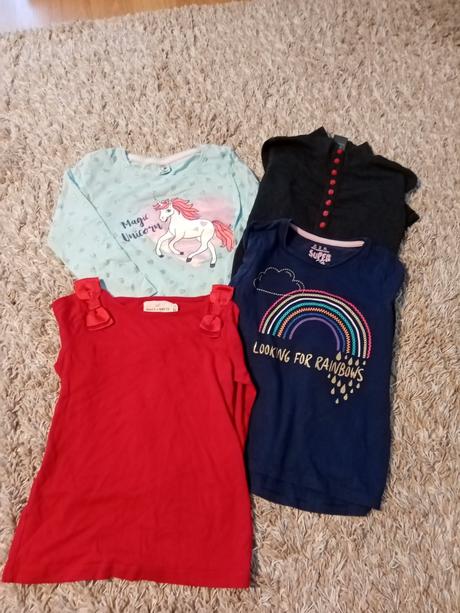 4x mix tričká s dlhým rukávom 122, 122