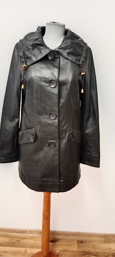 Kožený kabát vintage, 36