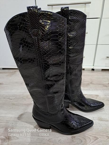 Čierne kožene čižmy, 37