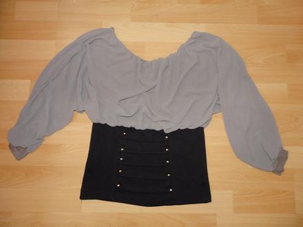 Hnedo cierne tricko - top, s