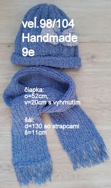 Čiapka a šál veĺ.98/104, handmade, 98