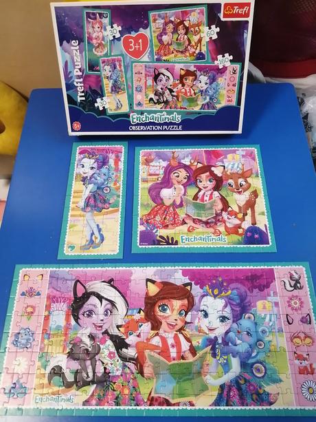 3x puzzle enchantimals, 60, 160 a 30 dielikov,
