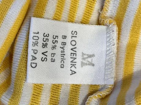 Žlto-biely pásikavý top s rolákom slovenka (m), slovenka,m