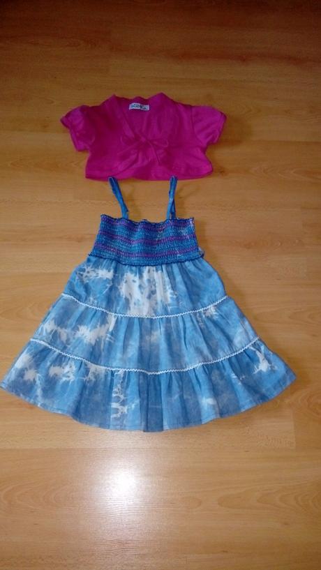 Riflove šaty + bolerko 110/116/122, 110