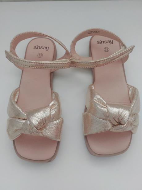 Dievčenské sandále zlaté, 33