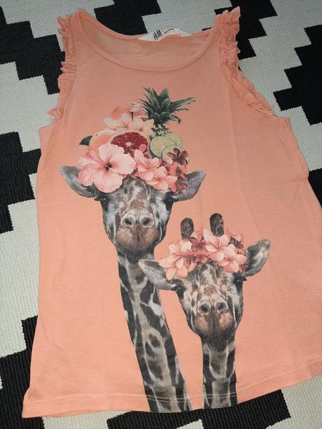 Nádherné letné tenké tričko hm žirafy 6-8r., h&m,128