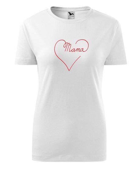 Dámske biele tričko - mama, l / m / s / xl / xxl